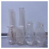 8 Clear Glass Lamp Chimneys with Varied Shapes and