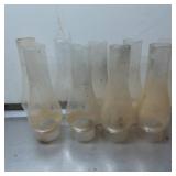 9 clear Glass Oil Lamp Chimneys