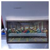 Framed Glass Art Depicting ï¿½The Last Supper,ï¿½ 8ï¿½15