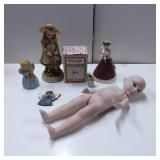 Figurines Including Dolls, Angels, and Snowman
