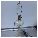 Clear Glass Table Lamp with Metal Hardware and Wir