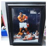 Framed Print of a Boxing Scene with Black Frame