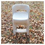 White Plastic Outdoor Chair with Backrest and Foot
