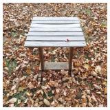 Wooden Table with Signs of Wear, 23 1/2 Inches Tal