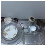 Various Glass, Ceramic, and Metal Kitchen Items