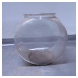Clear Glass Bowl with Round Base and Wide Rim