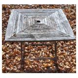 Wooden Table with Square Top Measuring Approximate