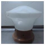 White Glass Light Fixture Shade With Octagonal Bas