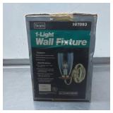 Sears 1-Light Wall Fixture, Model 987093, Brass Fi