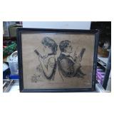 Framed Illustration Titled ï¿½Their First Quarrelï¿½