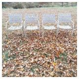 Four Metal and Vinyl Strap Outdoor Chairs