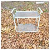 Metal Two-Tier Table With Angled Side Handles