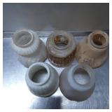 Five Frosted and Clear Glass Light Shades