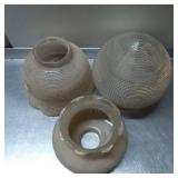 Three Frosted and Textured Glass Lamp Shades