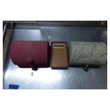Three Decorative Jewelry Boxes in Fabric and Wood