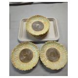 Six 1988 Sunflower Dessert Plates by Prince and Fl