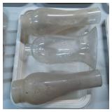 Three Clear Glass Lamp Chimneys