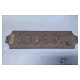 Wood Display Board with Brass Decorative Hardware