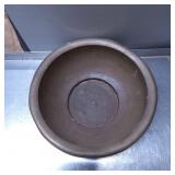 Brown Ceramic Bowl with Rolled Rim