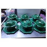 Six L. Stefano Cabbage-Shaped Ceramic Soup Tureens