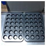 Two Nonstick Mini Muffin Baking Pans