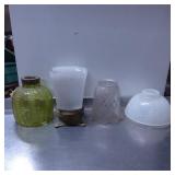 Four Vintage Glass Lamp Shades