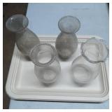 Clear Glass Oil Lamp Chimneys with Ruffled and Bea