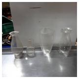 Four Clear Glass Oil Lamp Shades