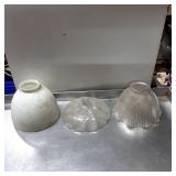 Two Oil Lamp Shades and One Glass Lid