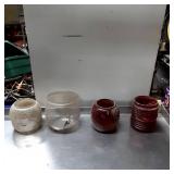 Four Oil Lamp Shades in Assorted Styles and Colors