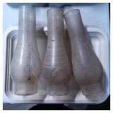 Three Clear Glass Lamp Chimneys
