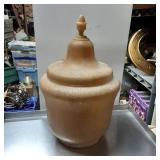Textured Resin Decorative Lidded Urn with Finial