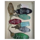 Vintage Plastic Motel Key Tags with Keys