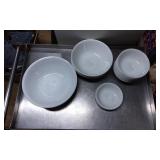 White Ceramic Bowls in Various Sizes