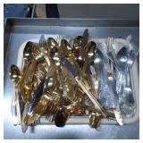 Gold- and Silver-Tone Flatware, Mixed Set