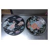 Porcelain Plates with Floral and Avian Motifs
