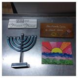 Decorative Collection: Menorah and Customized Plaq