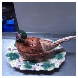 Fitz & Floyd Pheasant Tureen with Floral Base
