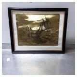 Framed Etching Print by Lionel Barrymore, ï¿½Fishing