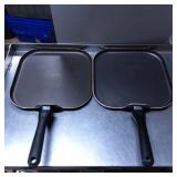 Two Nonstick Square Griddles with Handles