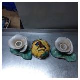 Fitz and Floyd Tropical-Themed Ceramic Candle Hold