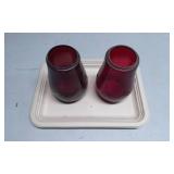 Red Glass Dietz Lantern Globes