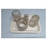 Four Dietz and Rayo Lantern Glass Globes