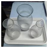 Three Glass Lamp Chimneys