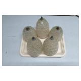 Five Frosted Glass Hobnail-Pattern Lamp Shades