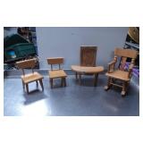 Miniature Wooden Dollhouse Furniture
