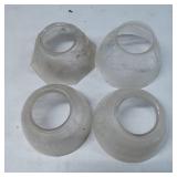 Four Frosted Glass Light Shades with Assorted Desi