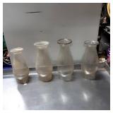 Four Frosted Glass Oil Lamp Chimney Shades with Be