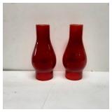 Red Glass Oil Lamp Shades