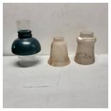 Three Glass Oil Lamp Shades